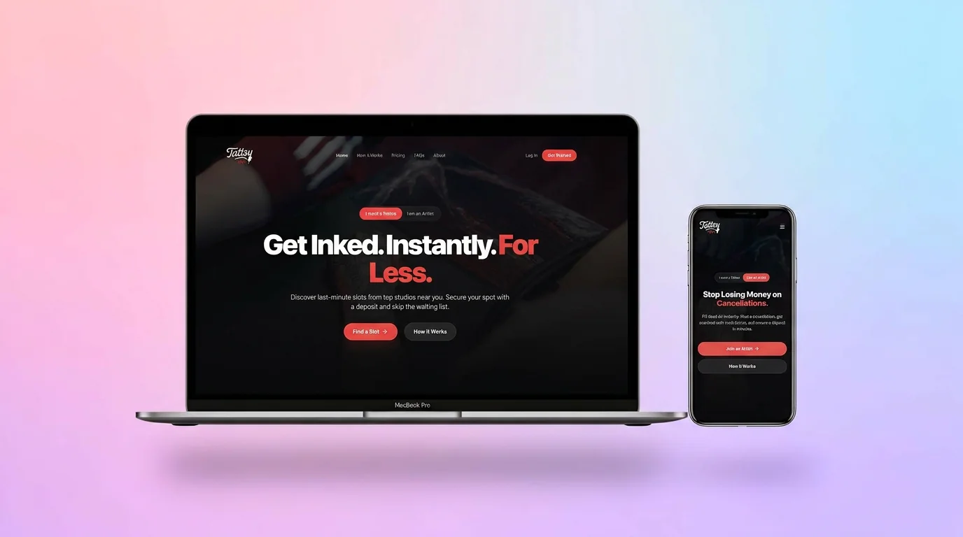 Examples of websites Digimush builds for small businesses, on laptop and phone